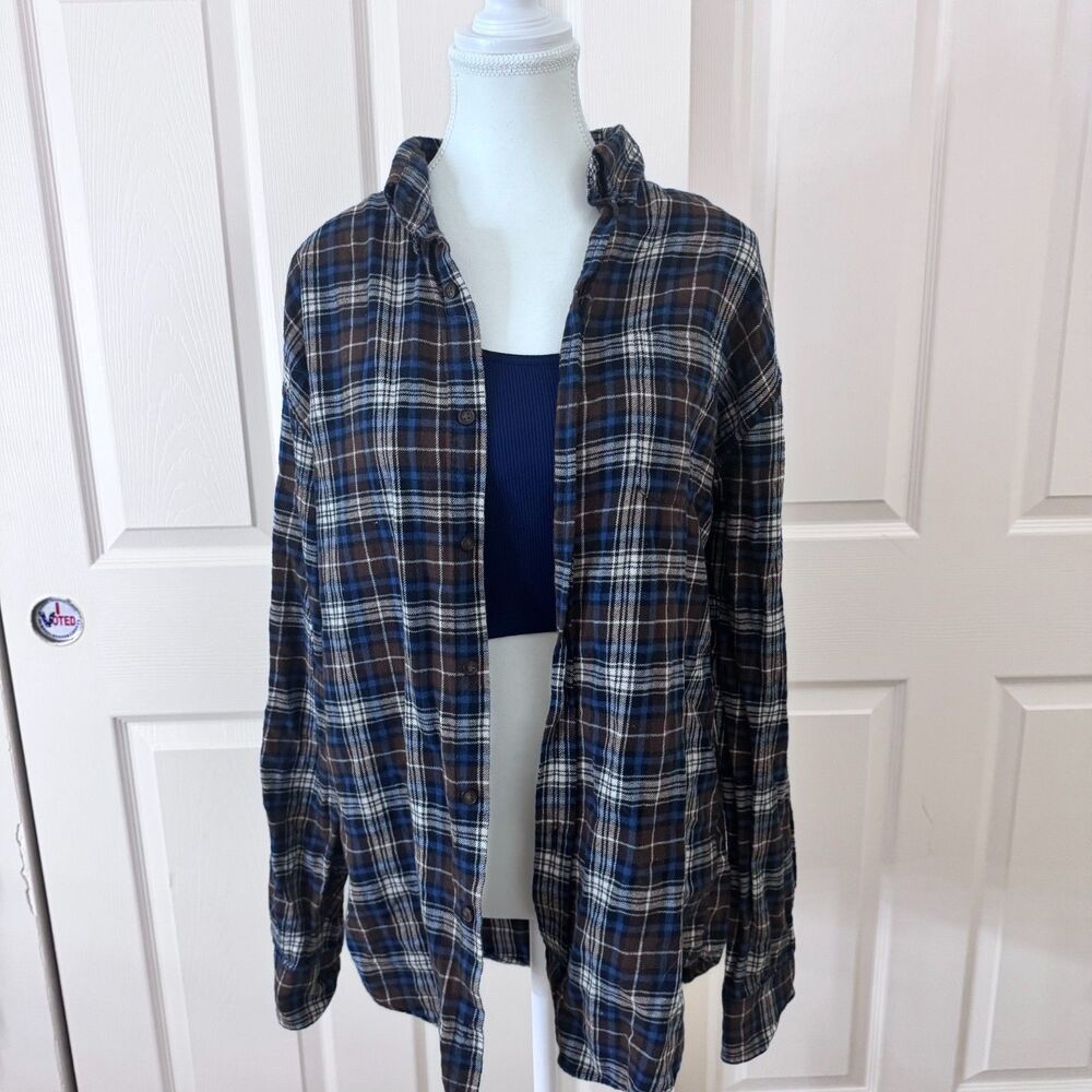 Brown Plaid Croft & Barrow Button-Up – XXL